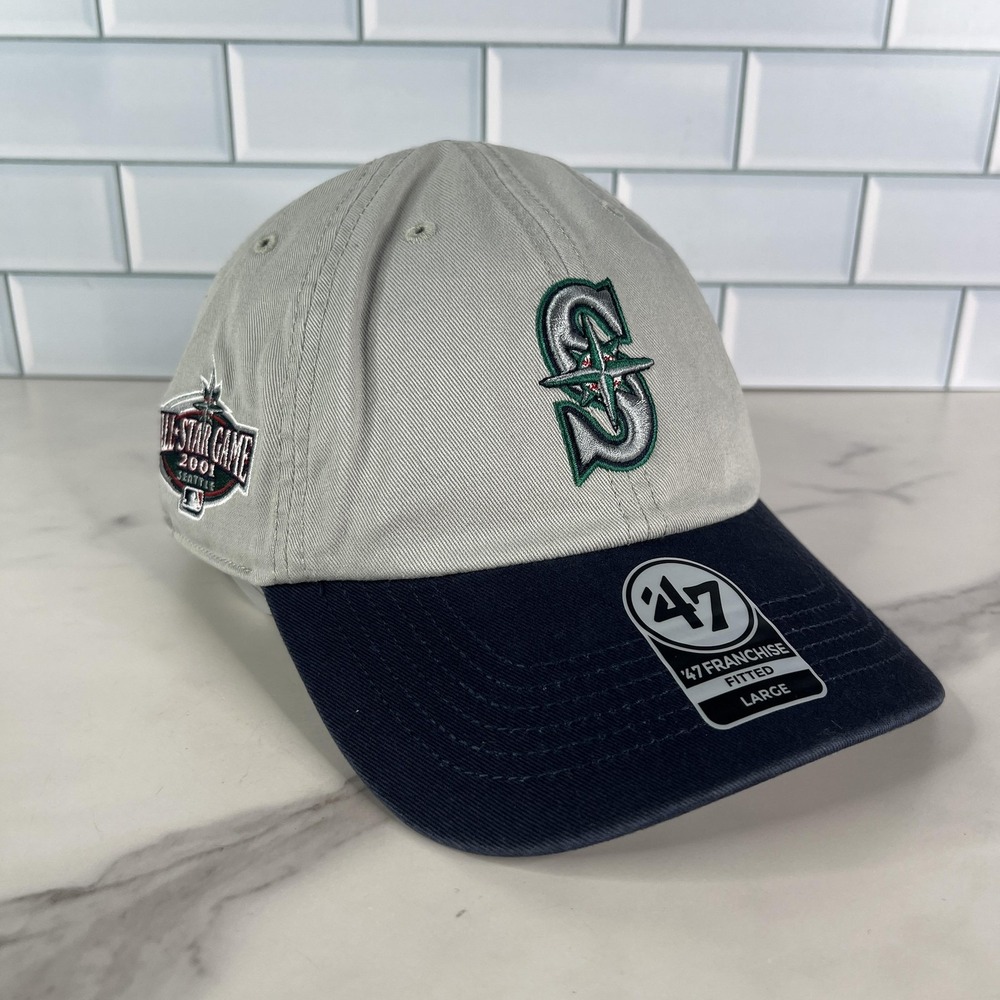 Seattle Mariners Hat Cap Fitted Mens Large Gray Franchise Baseball All Star Game